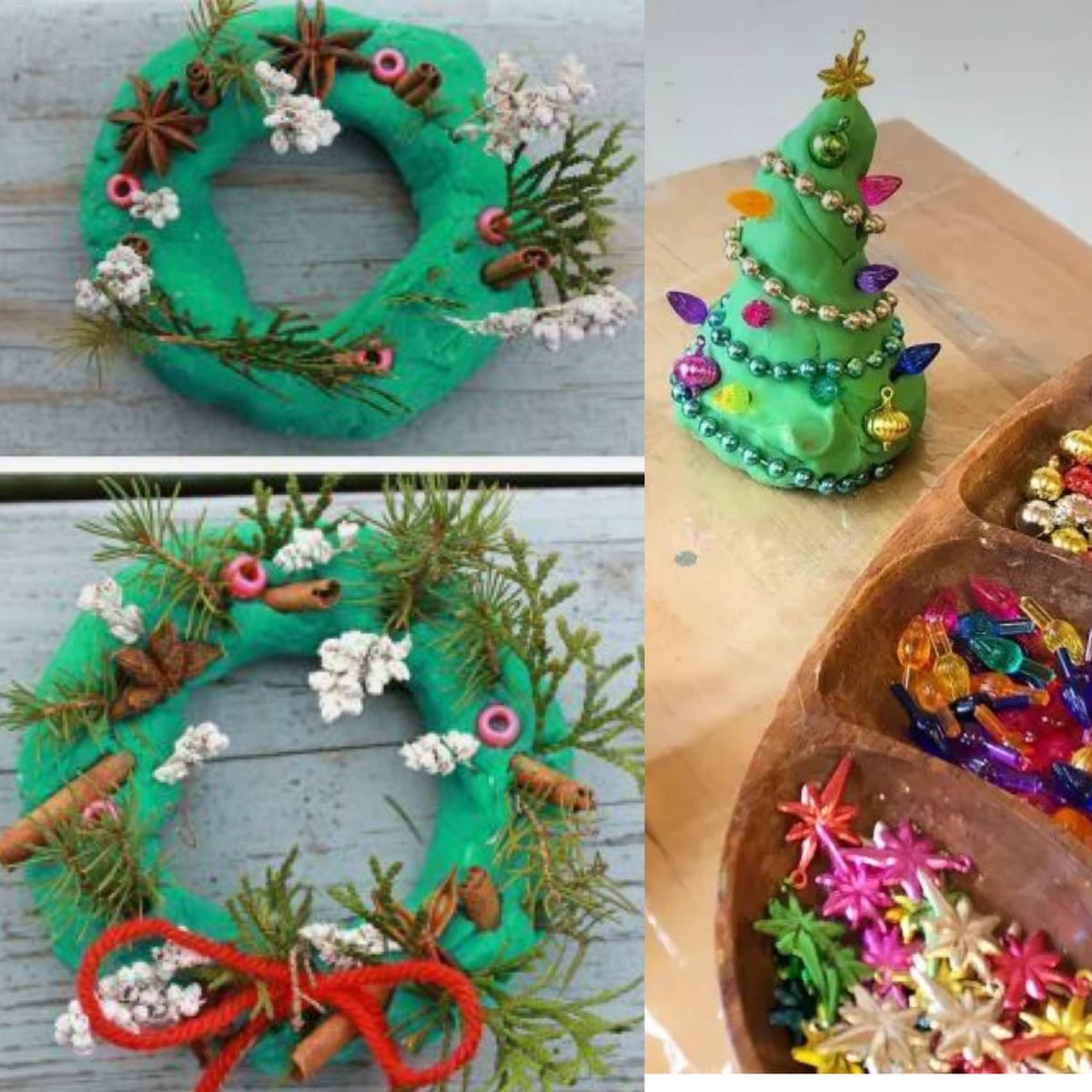 Salt Dough Christmas Wreath and Tree decorating